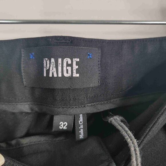 PAIGE Black Skinny Pants Button Closure Front Pockets Size 32 - Picture 3 of 9